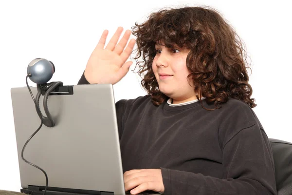 Boy using laptop — Stock Photo, Image