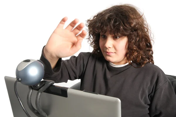 Boy using laptop — Stock Photo, Image