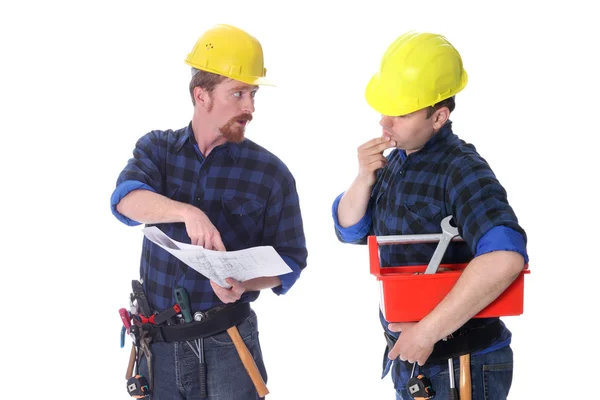 Двома працівники будівництва — стокове фото