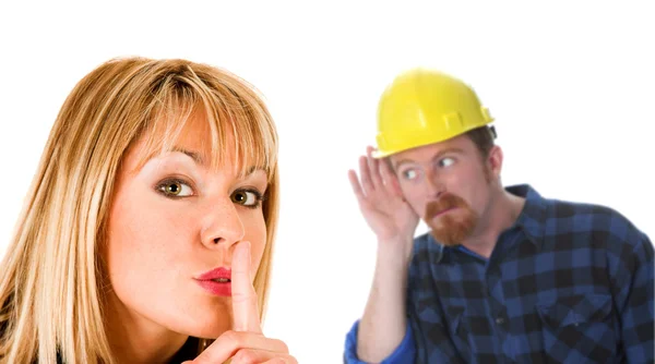 Geschäftsfrau und Bauarbeiterin — Stockfoto