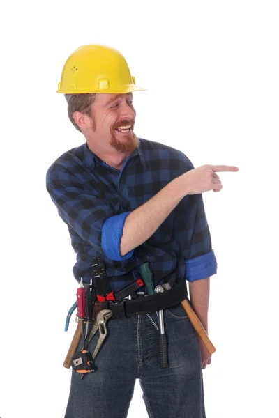 Stavební dělník tittering — Stock fotografie