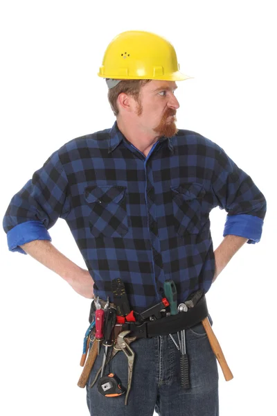 Trabalhador da construção irritado — Fotografia de Stock