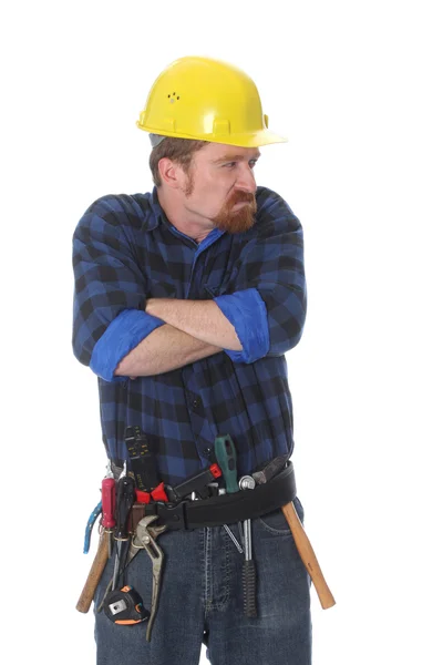 Kızgın inşaat işçisi — Stok fotoğraf