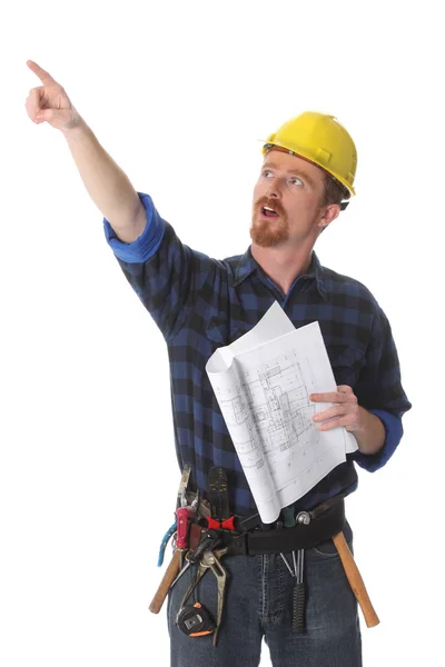 Stavební dělník, polohovací — Stock fotografie