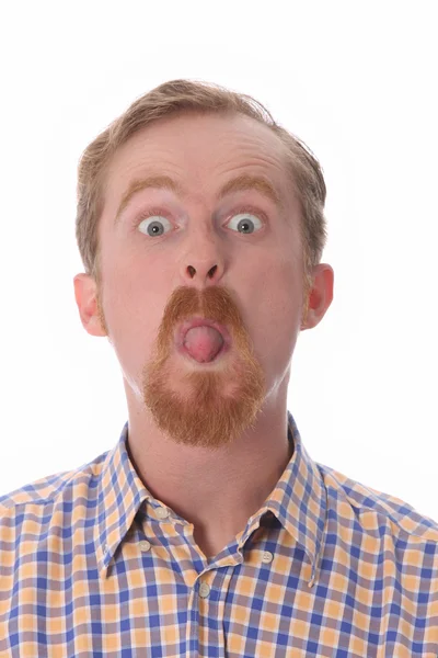 Muž ukazující jeho jazyk — Stock fotografie