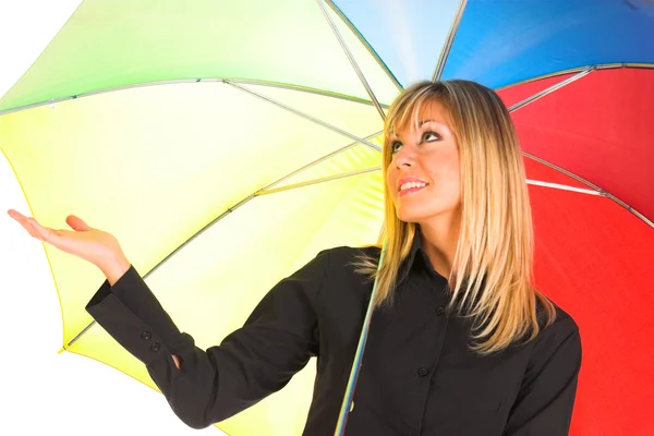 Junges Mädchen mit Regenschirm — Stockfoto
