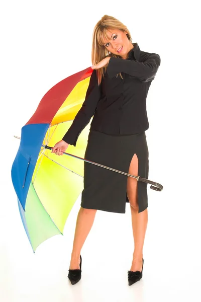 Jovem com guarda-chuva — Fotografia de Stock