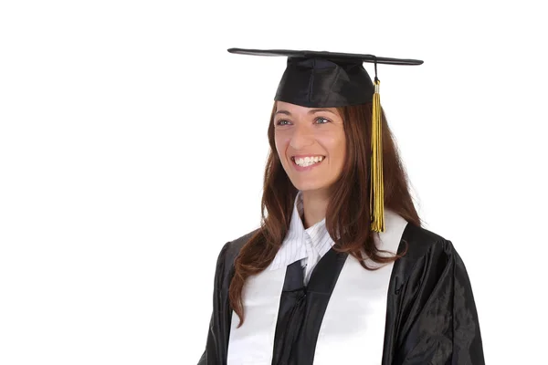 Glad examen en ung kvinna — Stockfoto