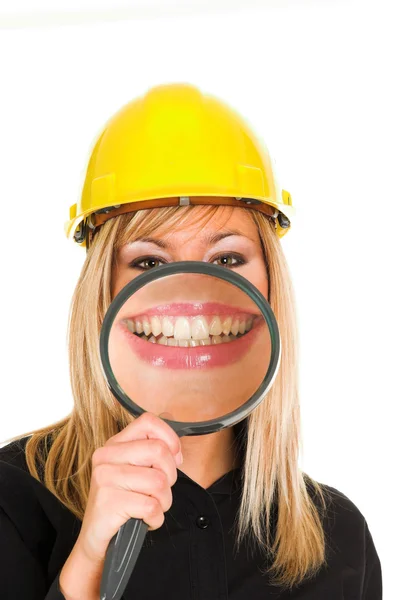 Affärskvinna, stort leende — Stockfoto