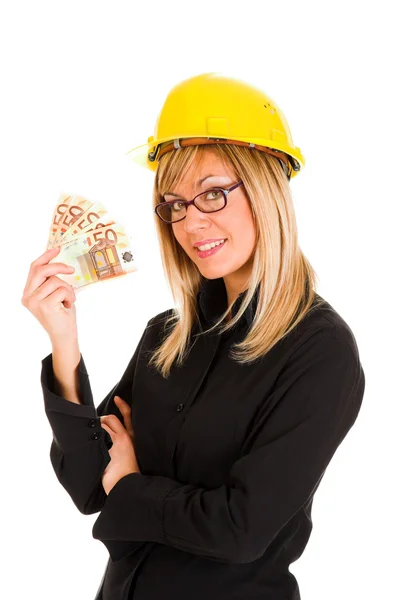 A businesswoman with earnings — Stock Photo, Image