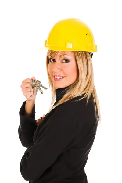 A businesswoman with keys — Stock Photo, Image