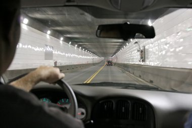 Driving in a tunnel clipart