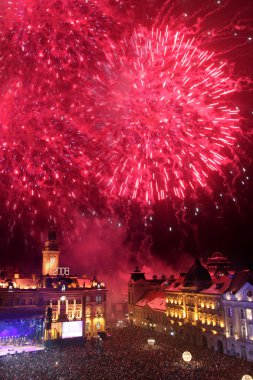 Fireworks in Novi Sad, Serbia clipart