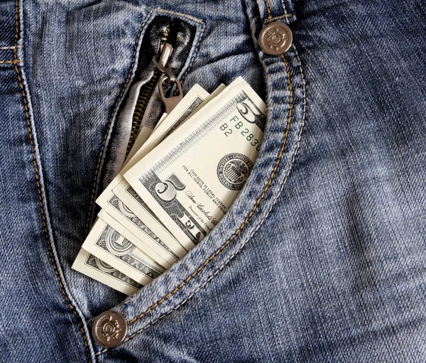 Гроші в кишені — стокове фото