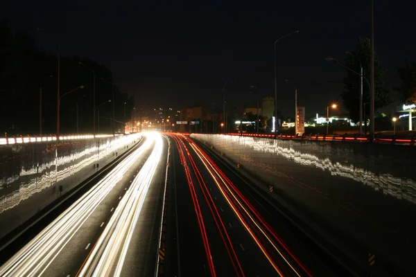 Estrada nocturna — Fotografia de Stock