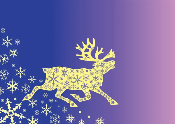 Weihnachten Hirsch mit Ornamenten — Stockvektor