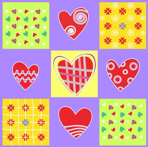 Валентинки день карты с сердцем — стоковый вектор
