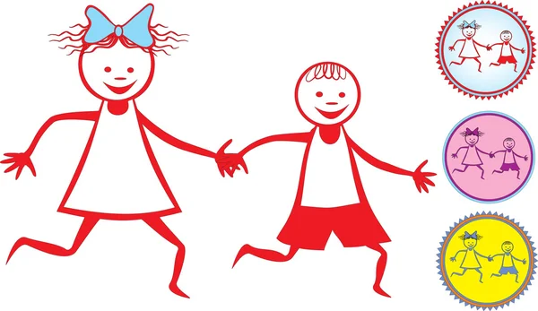Icono de niños felices — Archivo Imágenes Vectoriales