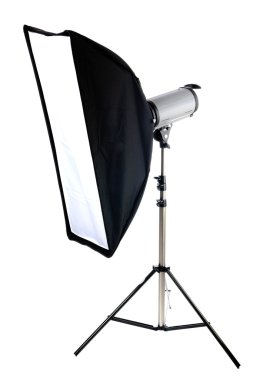 Studio strobe with soft box clipart