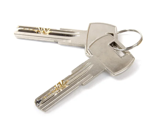 Απομονωμένες κλειδιά σε λευκό με ψαλίδισμα pa — Φωτογραφία Αρχείου