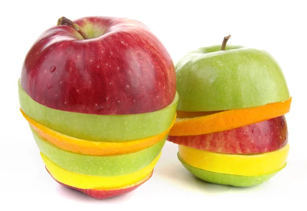 Manzanas, naranja y lima — Foto de Stock