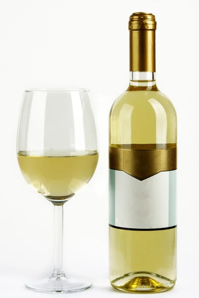 Copa de vino y botella — Foto de Stock