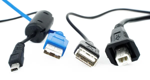 Four USB cables — Stock Photo, Image