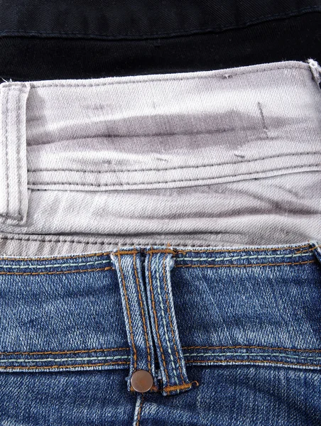 Три джинса крупным планом — стоковое фото