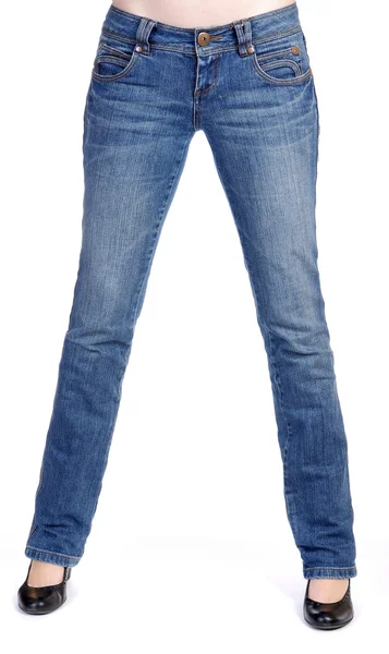 Sexy nohy s džíny — Stock fotografie