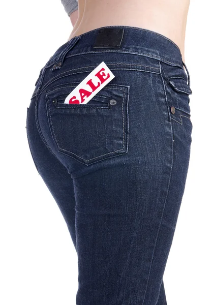Prodej kapesních džíny — Stock fotografie