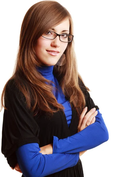 Happy young woman in glasses — Stock Photo, Image