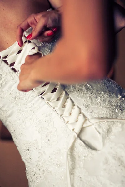 Корсет свадебного платья — стоковое фото