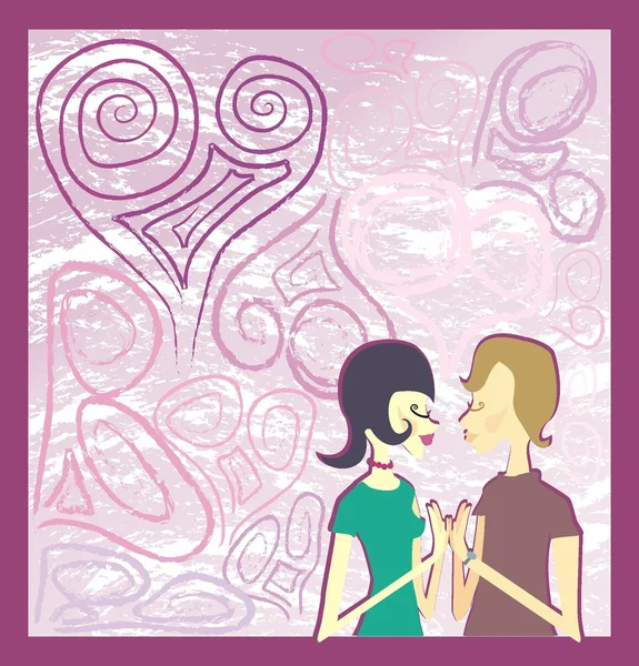 Girl and boy in love — Stock Vector