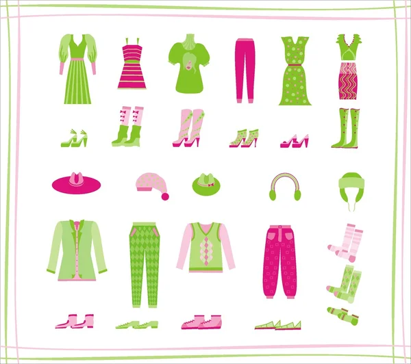 Vêtements pour hommes et femmes — Image vectorielle
