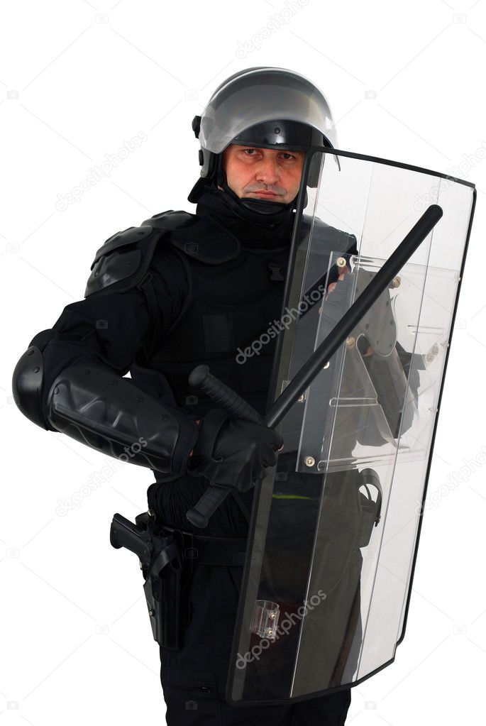 Riot policeman