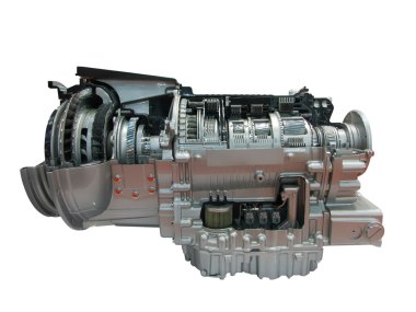 Heavy truck engine transmission clipart