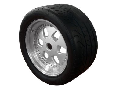 Tire with aluminum wheel clipart