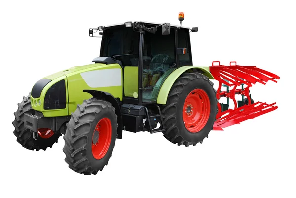 Tractor met ploeg — Stockfoto
