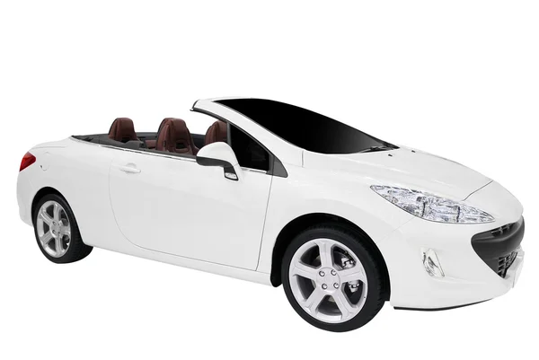 Witte cabriolet auto geïsoleerd — Stockfoto