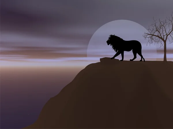 Silhouette di leone — Foto Stock