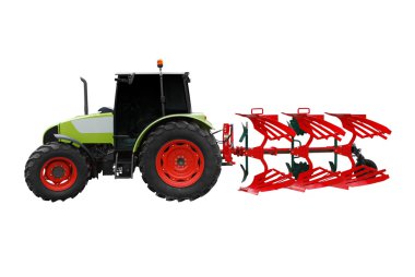 Tractor with plow clipart