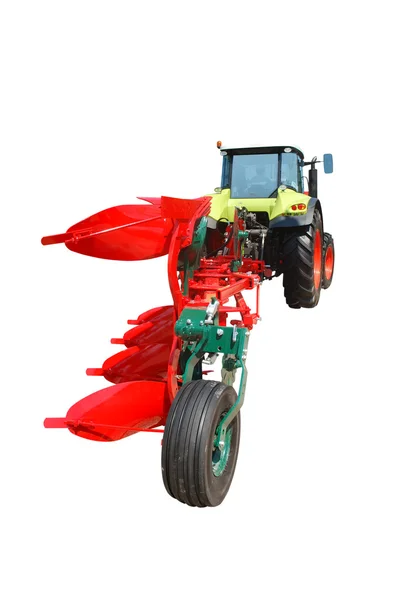 Baksidan av traktor med plog — Stockfoto