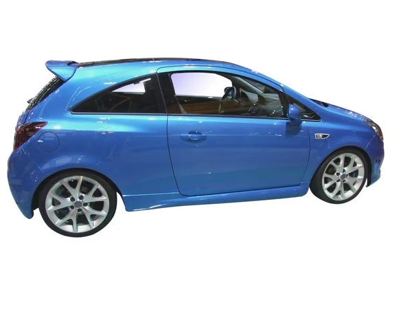 Rychle modré auto — Stock fotografie