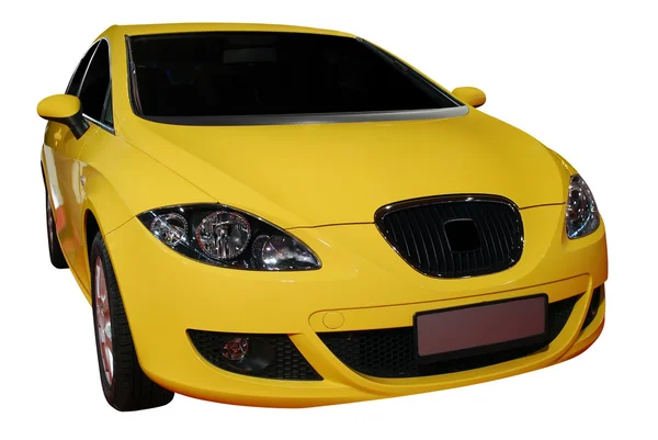 Novo carro amarelo — Fotografia de Stock