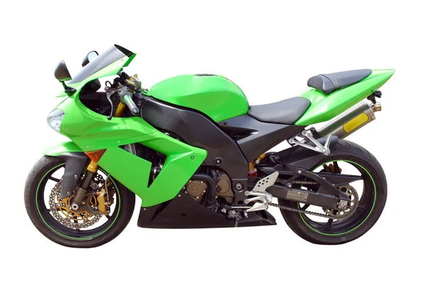 Green fast motorcycle — Stock Photo, Image