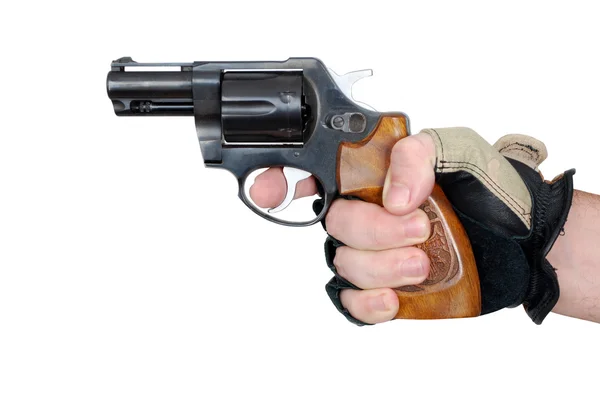 Mano con revólver — Foto de Stock