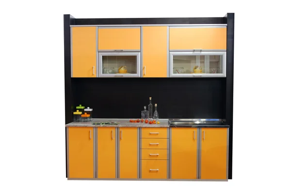 Orange kitchen — Stock Photo, Image