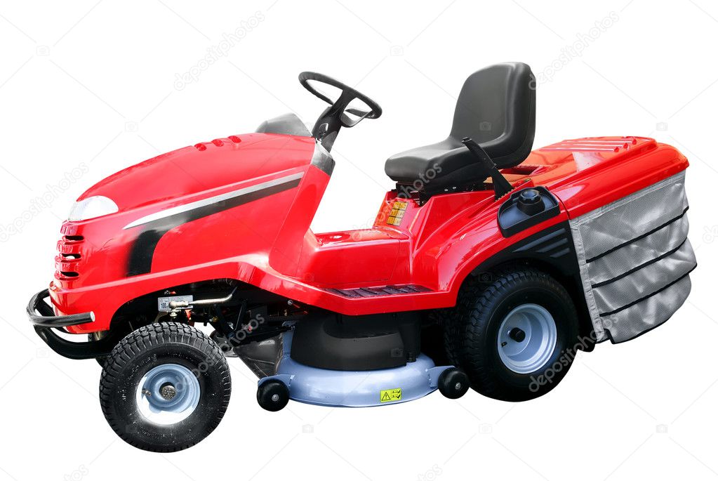 Red lawn-mower