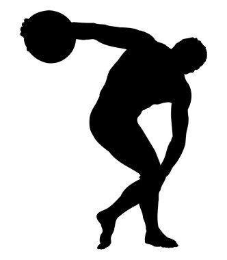 Discobolos silhouette clipart