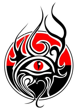 Tribal tattoo with eye clipart